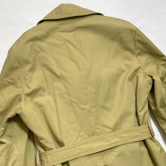 Vintage Silton California Canvas Sherpa Lined Belted Jacket Over Mens Size M tan - Picture 11 of 14